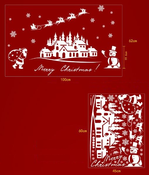 Decal thành phố tuyết và đàn tuần lộc